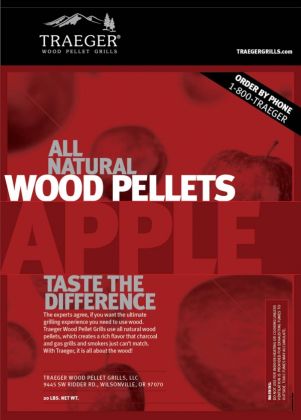 Traeger Apple Wood Pellets - 20lb Bag: click to enlarge