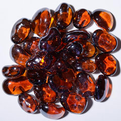 Root Beer Pebbles Iridescent Fire Glass: click to enlarge