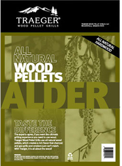 Traeger Alder Wood Pellets - 20lb Bag: click to enlarge